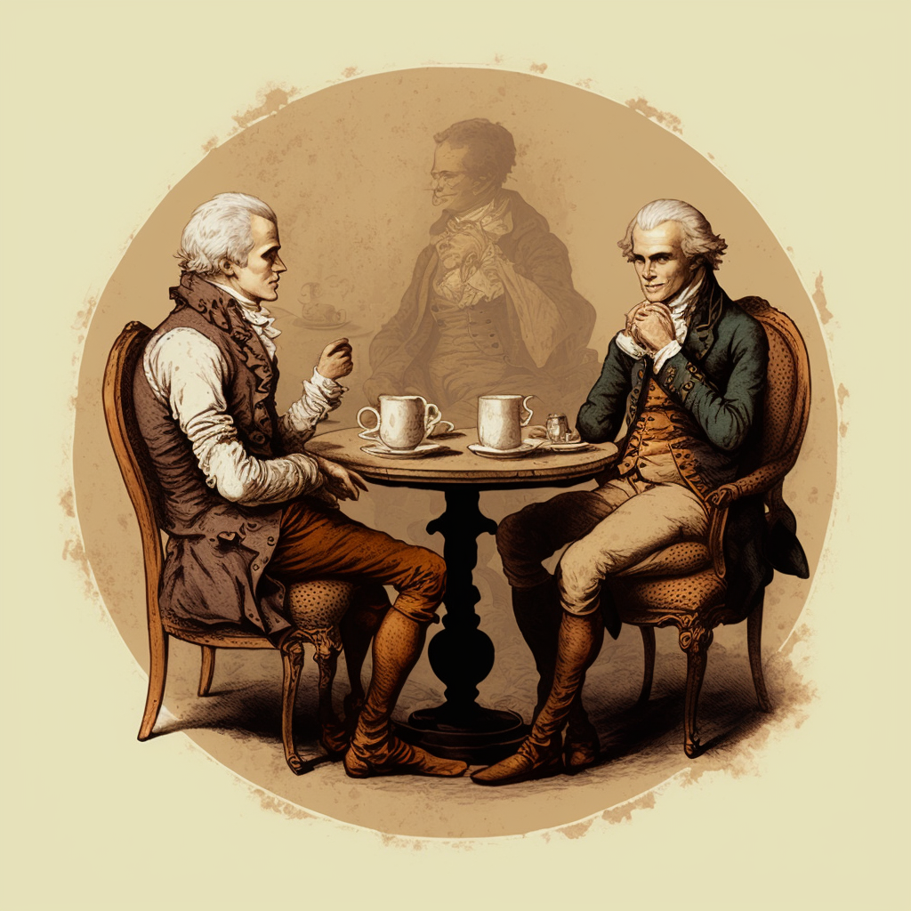 Darwin and Robespierre drinking tea